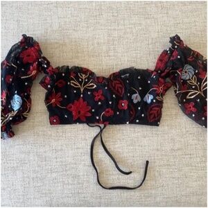 🪞 NEW dreamy lace up embroidered corset top